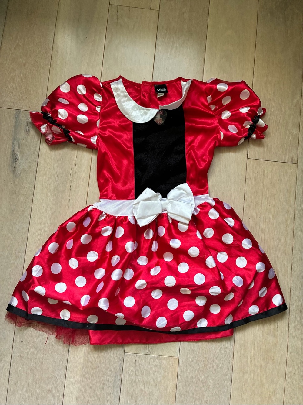 Disney Kids Red and White Polka Dot Minnie-Style Costume Dress GUC Size Small